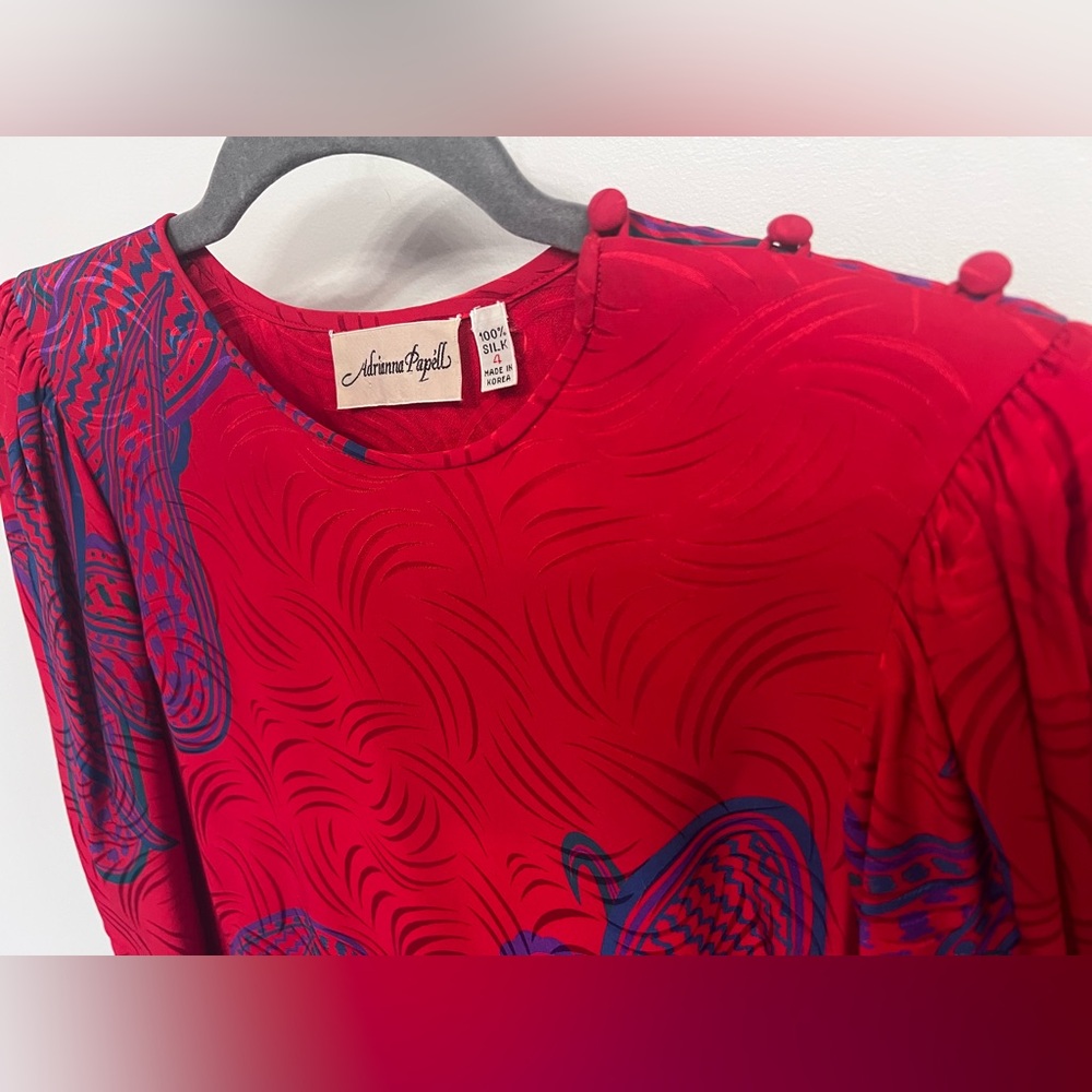 Vintage Adrianna‎ Papell 2-Piece Silk Dress – Size 4 - Picture 5 of 11